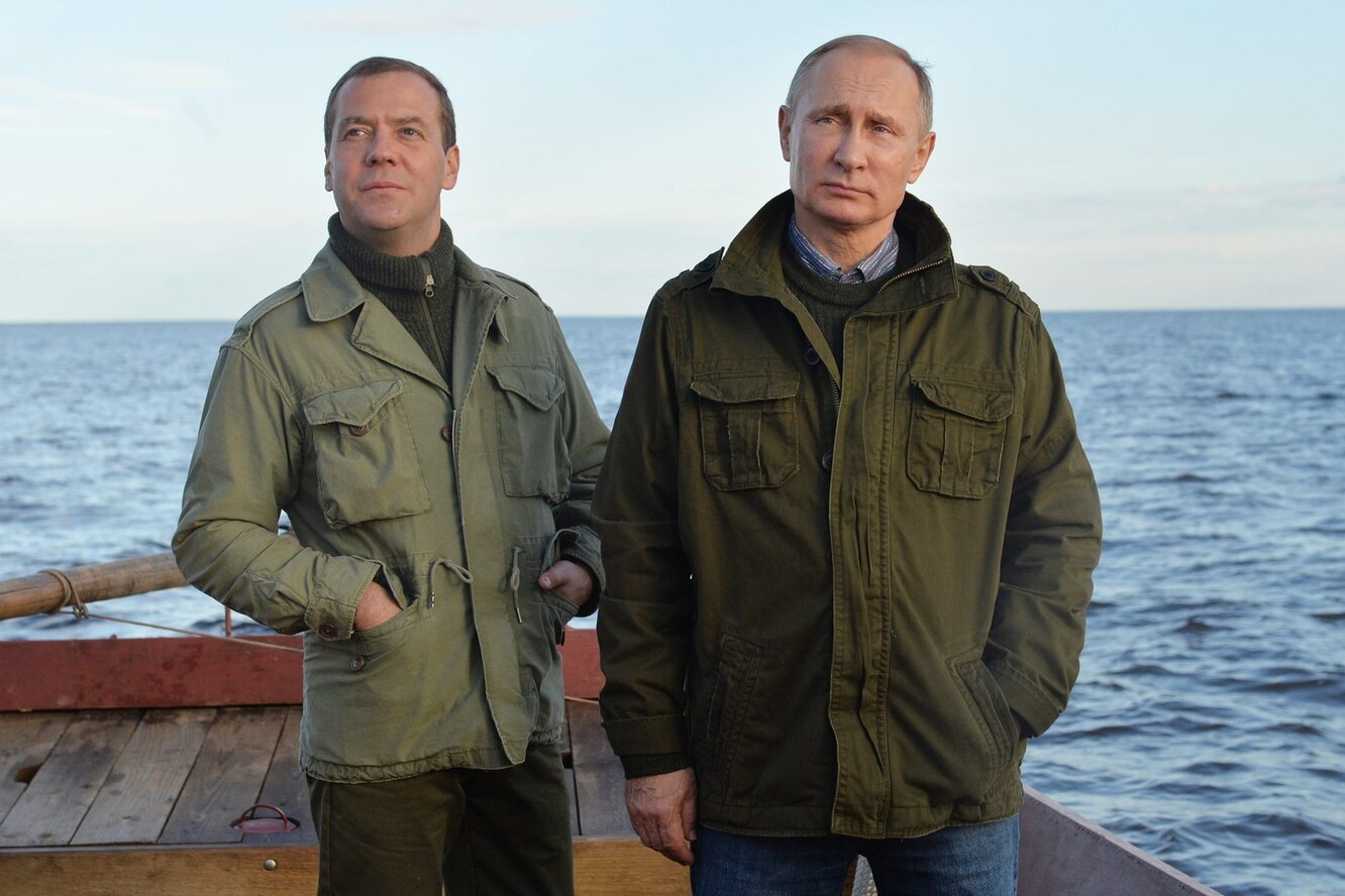 Дмитрий Медведев Владимир Путин рыбалка