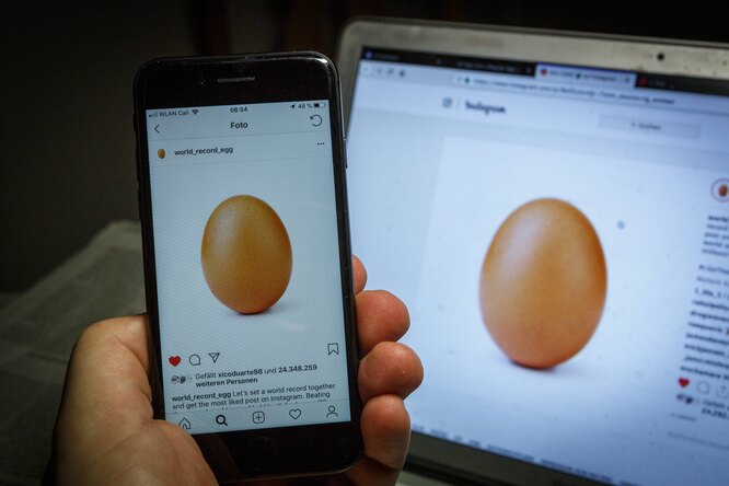 Знаменитое фото яйца в инстаграм