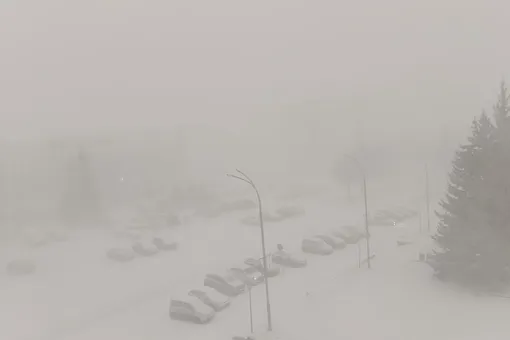 Жители Кемеровской области стали свидетелями грома и молнии во время снегопада