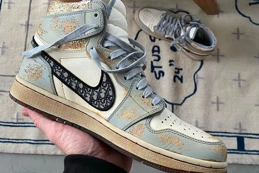 Дэниел Аршам показал кастомизированные кроссовки Dior x Air Jordan 1 — они затерты песком