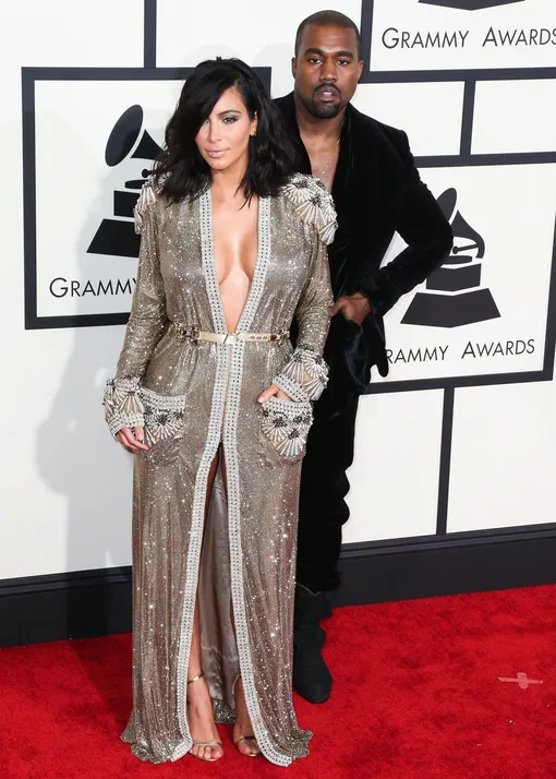 Kim Kardashian West And Husband Kanye West Arrive At The 57th Annual GRAMMY Awards Held At Staples Center On February 8, 2015 In Los Angeles, California. **FILE PHOTOS** **SHOT ON 02/08/2015** КРЕДИТ Backgrid USA/Legion Media